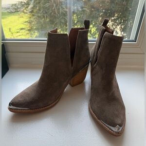 Jeffrey Campbell Taupe Suede Ankle Booties